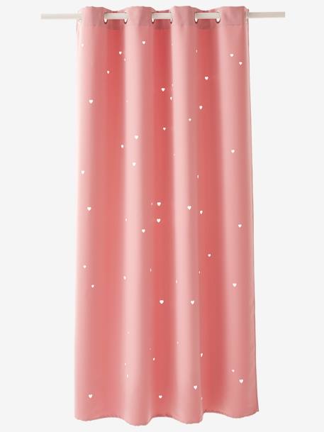 Verdunkelungsvorhang mit ausgestanzten Sternen - rosa/herzen, Bettwäsche &  Dekoration