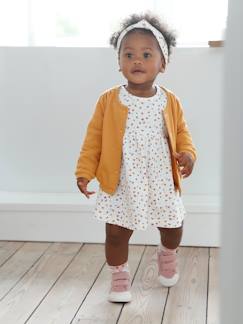 La sélection de la rentrée pour les bébés-Bébé-Robe, jupe-Ensemble 3 pièces robe + cardigan + bandeau bébé fille
