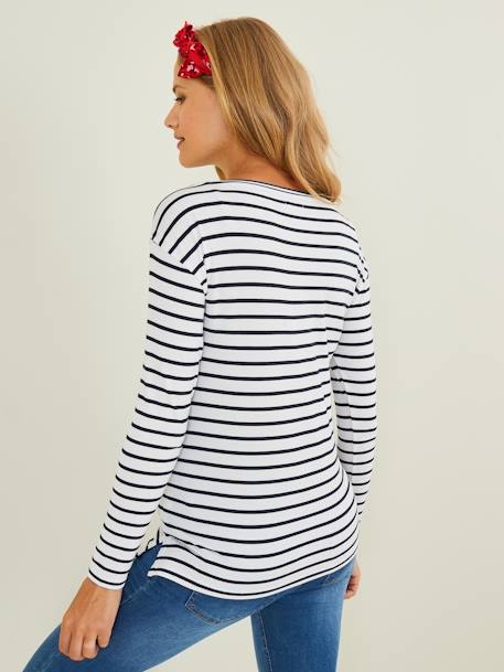 Shirt in Wickelform, Schwangerschaft & Stillzeit weiß/blau gestreift+weiß/rot gestreift 