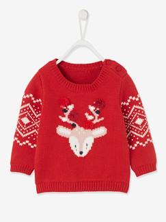 Pulls et gilets-Bébé-Pull, gilet, sweat-Pull-Pull de Noël bébé mixte motif renne