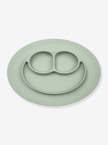 Set repas tout-en-un avec assiette EZPZ Mini mat en silicone vert amande 