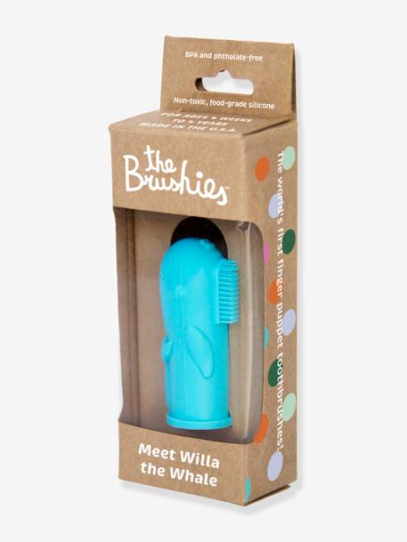 Zahnbürste für die ersten Zähnchen 'The BRUSHIES' Silikon BLAU+GRÜN 