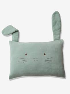 Frühling im Kinderzimmer-Bettwäsche & Dekoration-Baby-Bettwäsche-Kissenbezug-Baby Kissenbezug „Green Rabbit“, Musselin
