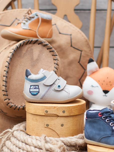 Jungen Baby Lauflern-Boots hellgrau 