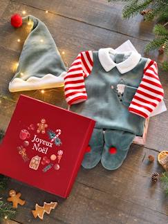 Winter-Kollektion-Baby-Strampler, Pyjama, Overall-Baby Geschenk-Set: Weihnachts-Strampler & Mütze