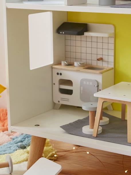 Küchenmöbel für Modepuppen aus FSC®-Holz mehrfarbig 