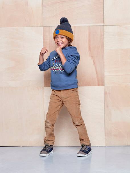 Jungen Cordhose, Slim-Fit CAMEL+TINTENBLAU 