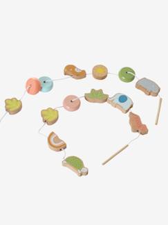 Geschenkideen-Spielzeug-Kunstaktivität-Perlen, Design und Kreativ-Sets-Baby Fädel-Set mit Holztieren, Holz FSC®