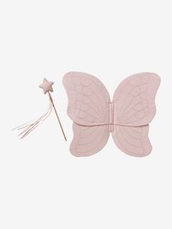 Sommerstoffe-Kinder Kostüm-Set: Schmetterlingsflügel + Zauberstab