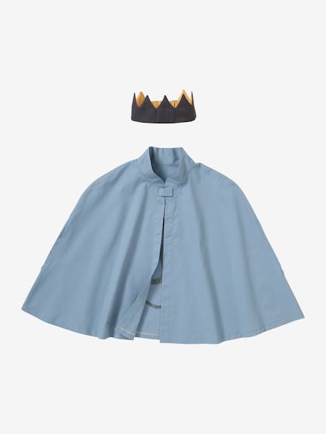 Ritter-Kostüm: Umhang und Krone blau 