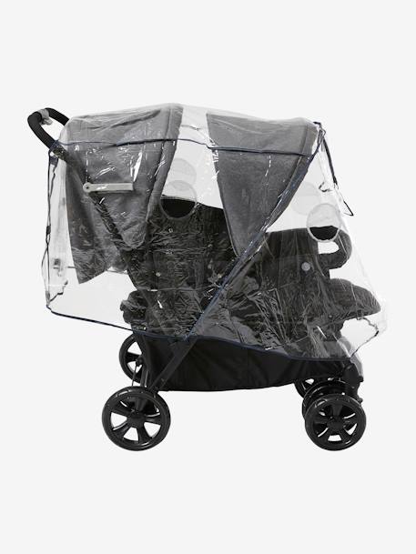 Regenverdeck für Geschwisterkinderwagen transparent 