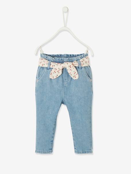 Jean avec ceinture en tissu bébé double stone 