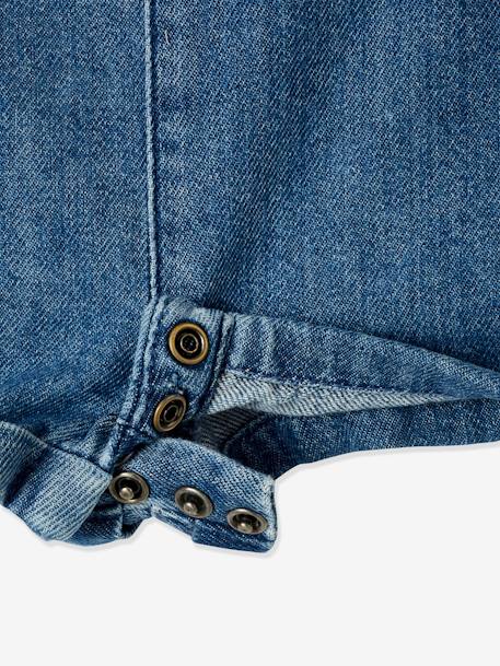 Salopette courte en denim bébé stone 