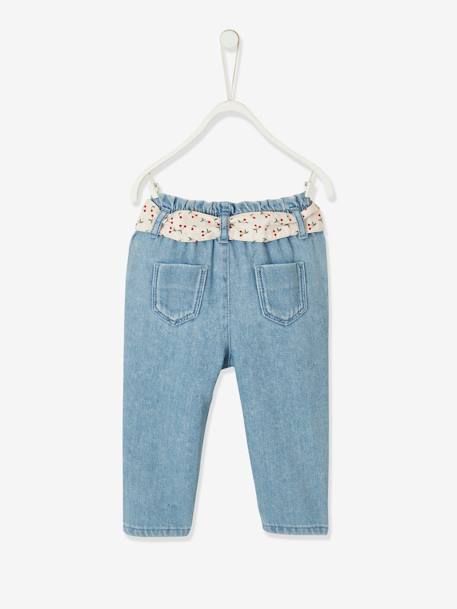 Jean avec ceinture en tissu bébé double stone 