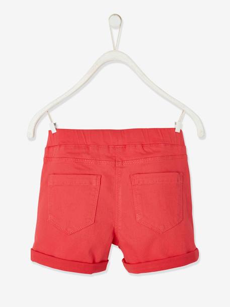 Short tregging Basics fille détail en macramé abricot poudré+fraise+vert 