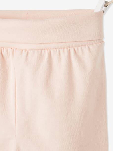 Mädchen Baby-Set: Haarband, Kleid & Leggings NUDE BEDRUCKT+pudrig rosa 