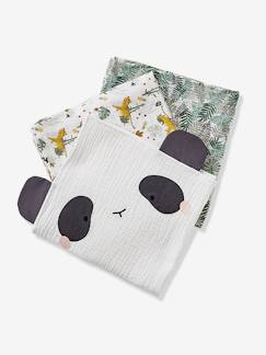 Baby Garderobe-Spielzeug-3er-Pack Wickelt¸cher ,,Pandafreunde"