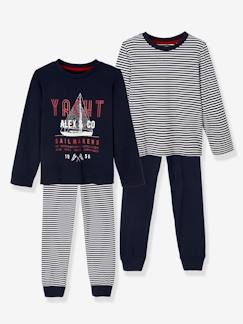 Sommer-Pyjamas-Junge-2er-Pack Jungen Schlafanzüge im Marine-Style