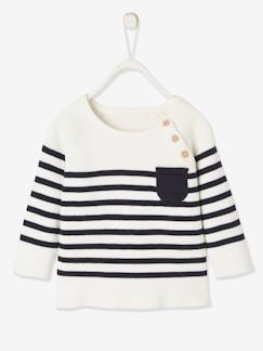 Kleiner Matrose Leon-Baby-Pullover, Strickjacke, Sweatshirt-Baby Pullover, Streifen