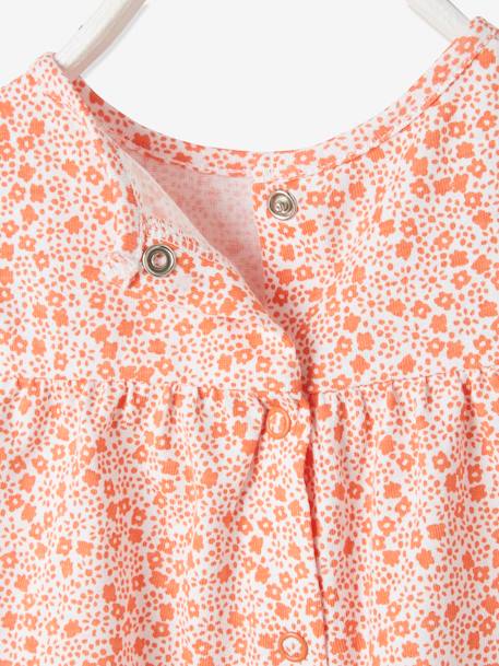 T-shirt imprimé fleurs bébé marine imprimé+orange imprimé+turquoise 