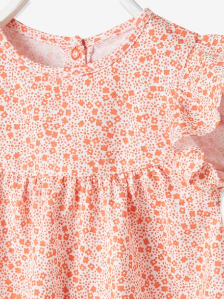 T-shirt imprimé fleurs bébé marine imprimé+orange imprimé+turquoise 