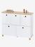 Meuble de rangement 5 bacs LIGNE PTILOU blanc/bois 