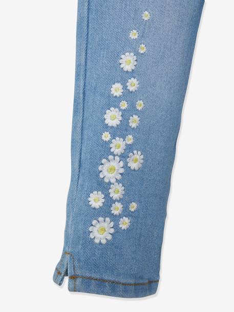 Mädchen 3/4-Jeans, Blumenstickerei DOUBLE STONE 