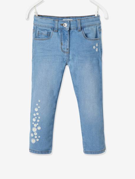 Mädchen 3/4-Jeans, Blumenstickerei DOUBLE STONE 