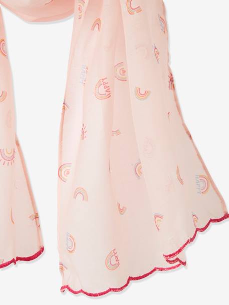 Foulard fille imprimé arc-en-ciel rose imprimé 