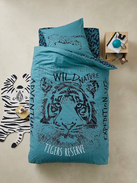 Kinder Bettwäsche-Set „Tiger“ BLAU 