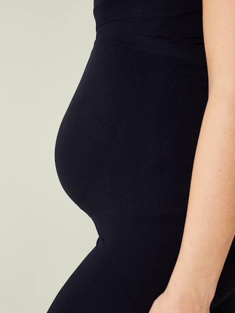 Nahtlose Leggings für die Schwangerschaft SCHWARZ 