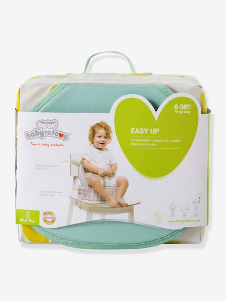 Rehausseur de chaise Easy up BABY TO LOVE gris étoiles+HAPPY LEMON+rayé bleu 