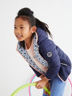 Vêtements réversibles pour enfants-Doudoune à capuche légère réversible fille garnissage en polyester recyclé