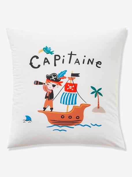 Bettwäsche-Set Bettdeckenbezug mit Kopfkissen 'Capitaine' écru/bleu 