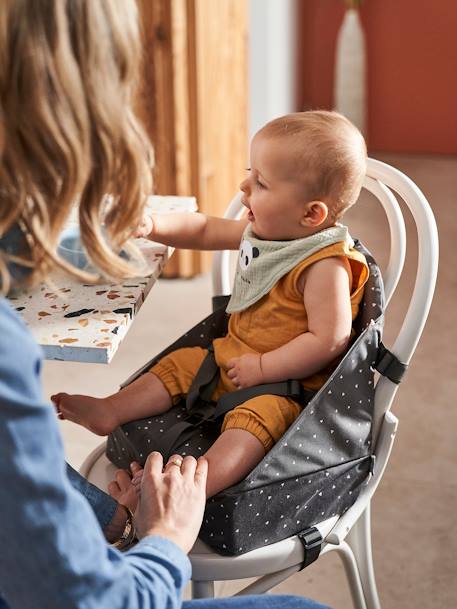 Sitzerhöhung für Kleinkinder GRAU+graublau+hellbraun 