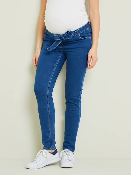 Pantalon slim de grossesse molleton aspect jean denim stone 