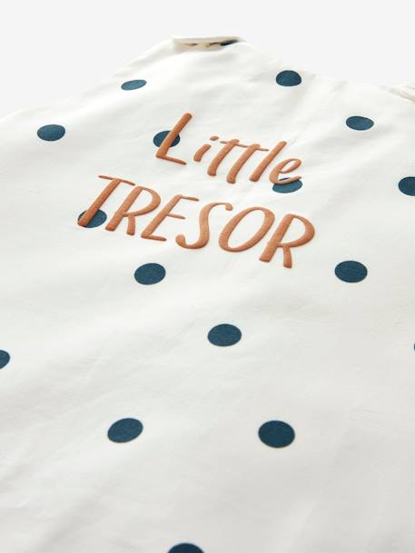 Ärmelloser Baby Sommerschlafsack ,,Little Tresor' weiss getupft 