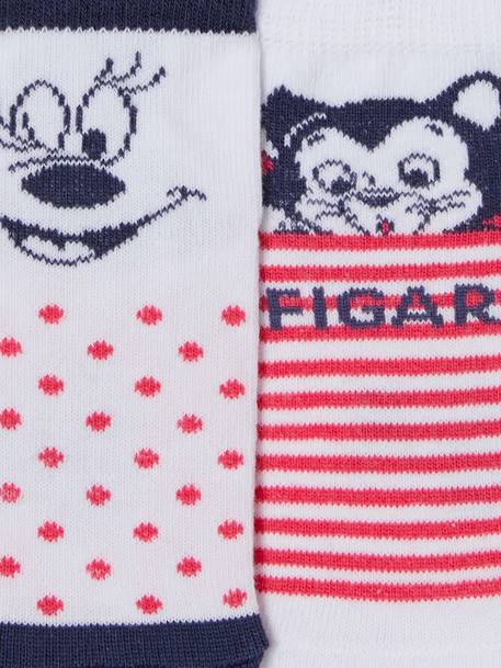 Lot de 2 paires de mi-chaussettes Disney Minnie et Figaro® blanc 