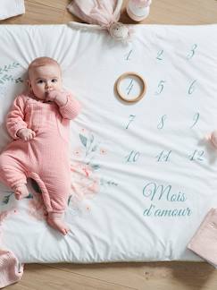 Must-haves für Baby-Bettwäsche & Dekoration-Dekoration-Bodenmatratze, Kissen-Baby Meilenstein-Decke „Rosentraum“