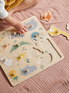 Geschenkideen-Spielzeug-Lernspiele-Baby Steckpuzzle „Dschungel“, Holz-FSC®