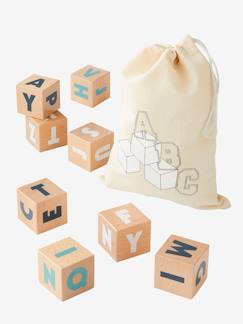 Les premières manipulations-Jouet-Jeux éducatifs-Lire, écrire, compter et heure-10 grands cubes lettres en bois FSC®