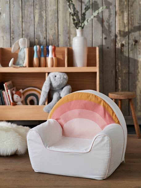 Fauteuil en mousse personnalisable Arc-en-ciel blanc 