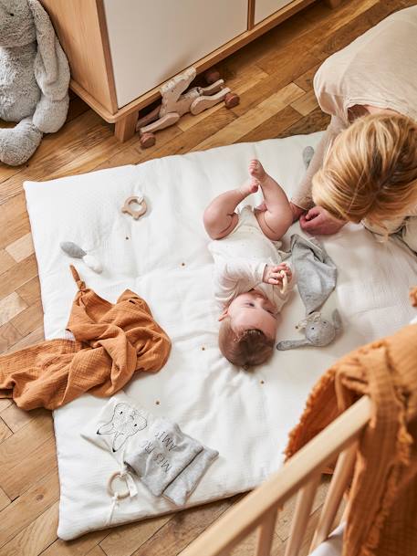 Bio-Kollektion: Baby Activity-Decke „Kleine Freunde“, essentials grau 