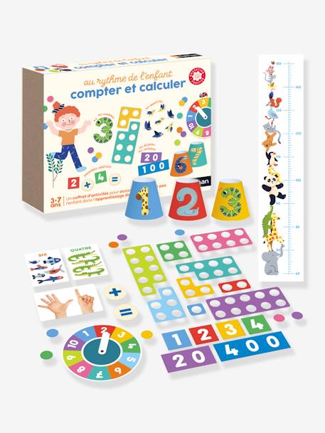 Französisches Kinder Zahlen-Lernspiel „Compter et calculer“ NATHAN mehrfarbig 