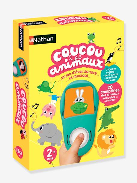 Französisches interaktives Kinderspiel „Coucou les animaux“ NATHAN grün 