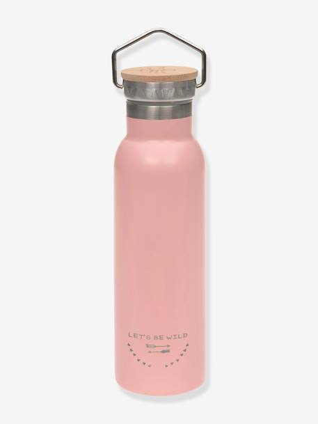 Kinder Thermo-Trinkflasche aus Edelstahl „Adventure“ LÄSSIG grau+rosa 