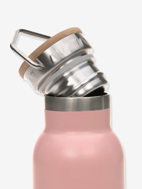 Kinder Thermo-Trinkflasche aus Edelstahl „Adventure“ LÄSSIG grau+rosa 