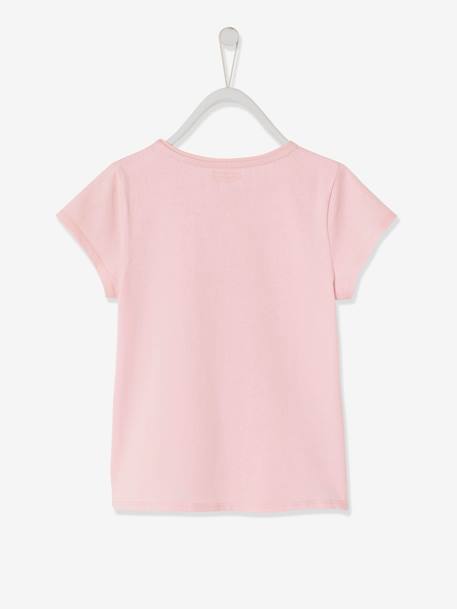 Tee-shirt fille Family team collection capsule vertbaudet et Studio Jonesie en coton bio rose 