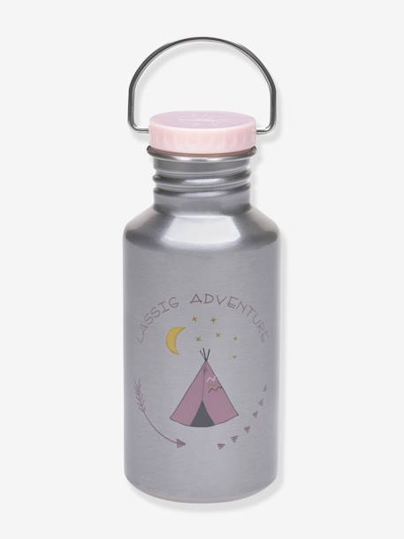 Kinder Edelstahl-Trinkflasche „Adventure“/„Yummy“ LÄSSIG grau/rosa+karamell+olivgrün+olivgrün 