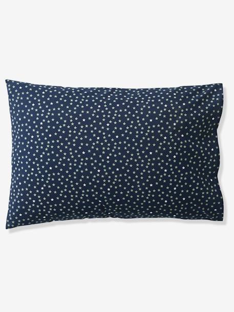 Parure fourre de duvet + taie d'oreiller enfant DREAM BIG, essentiels kaki / étoiles marine 